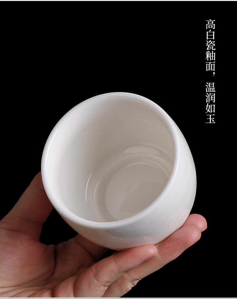 High dehua white porcelain domestic large master cup cup pure white ceramic cups single single kung fu tea