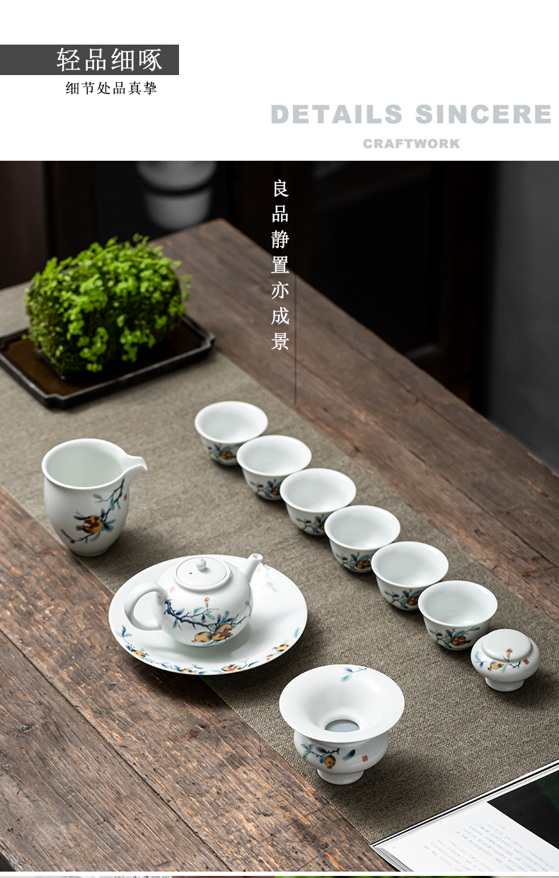 Your up tea set gift boxes, high - end business gift set home sitting room of jingdezhen ceramic kung fu tea kettle