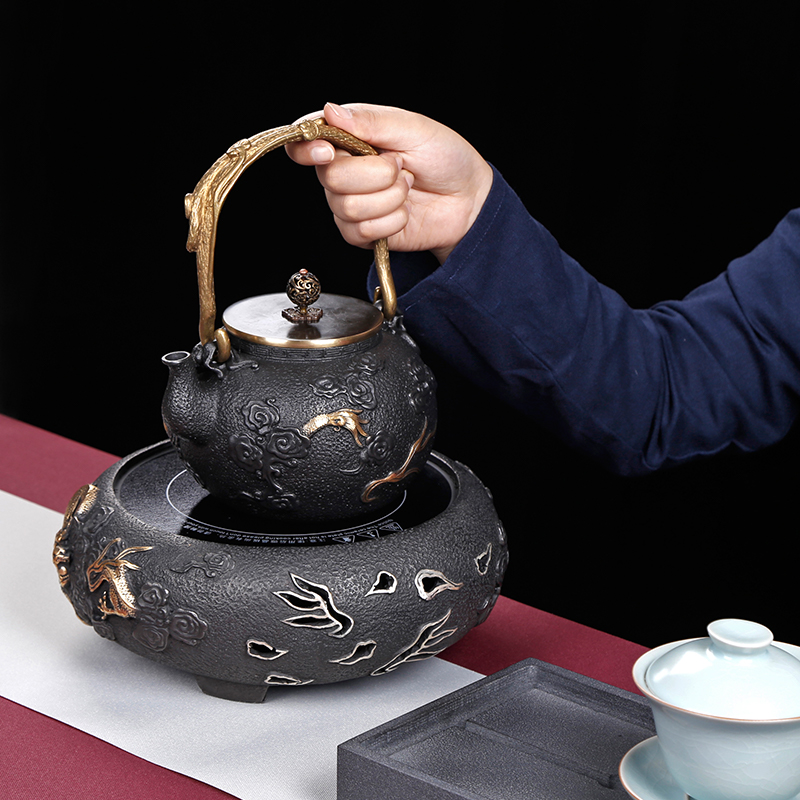 Iron pot of cast Iron tea suit pure manual electric TaoLu boiled the teapot tea stove small.mute kettle home in Japan