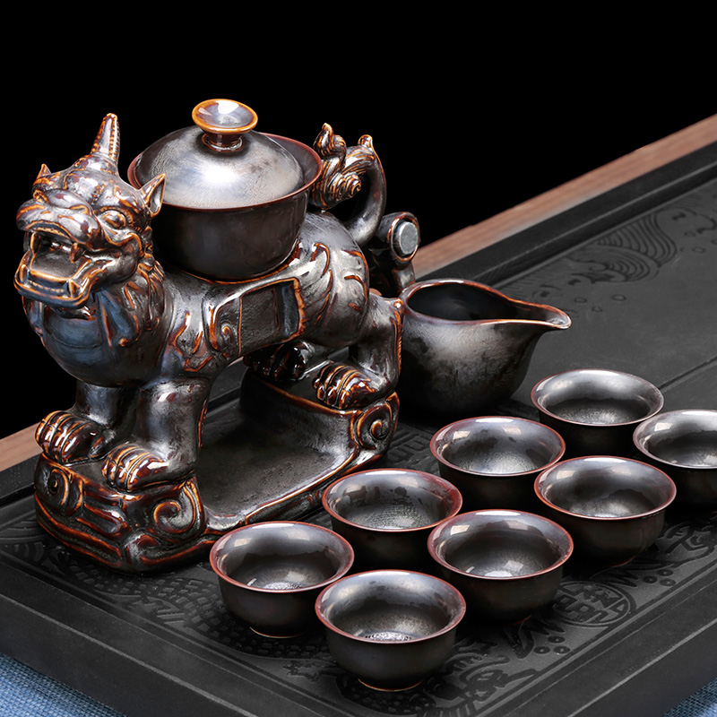 Semi automatic an artifact lazy household creative move cups kung fu tea tea set ceramic Chinese style restoring ancient ways