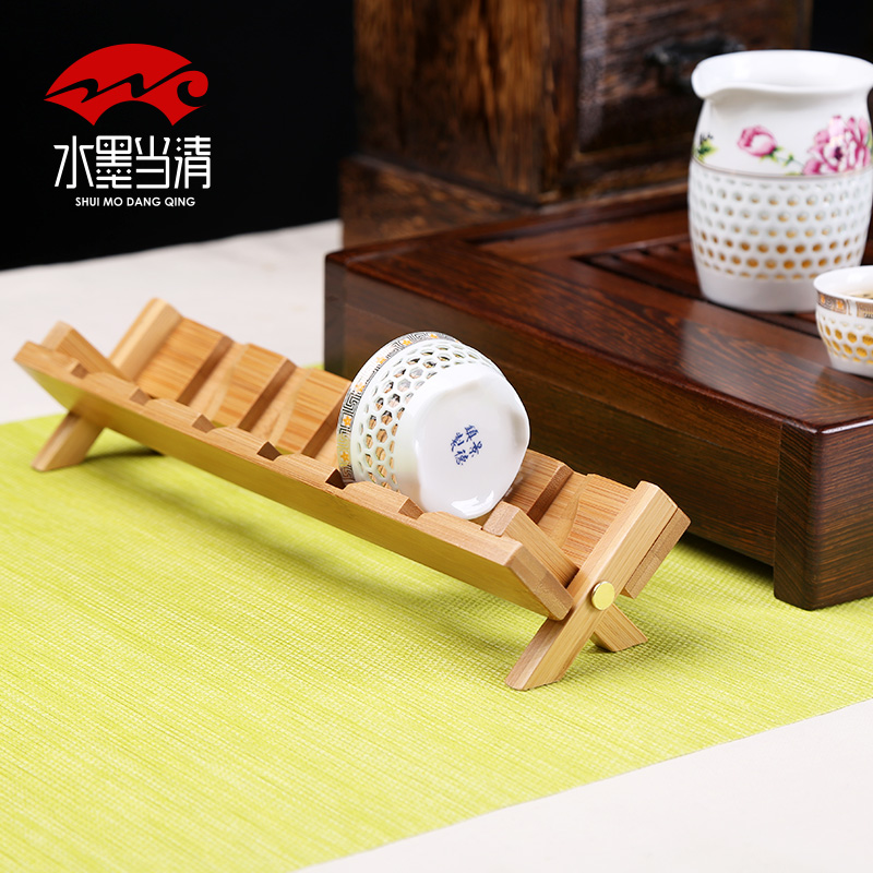 Tea is the Tea taking with zero portable bamboo wood, cool beverage holder cup Tea tray sample Tea cup receive drop furnishing articles