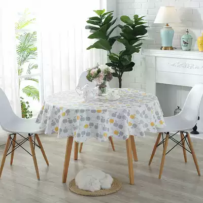 PVC plastic waterproof and oil-proof leave-in round dining table cloth Round table tablecloth Hotel hotel table cloth good cleaning