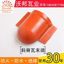 asa synthetic resin tile installation accessories diagonal ridge tile end roof resin glass oblique plug accessories antique