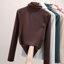  High-neck bottoming shirt womens autumn and winter inner match spring and autumn wild black long-sleeved t-shirt 2020 new German velvet slim-fit top