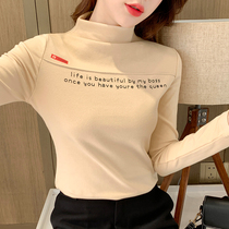  Semi-high-neck bottoming shirt womens autumn and winter 2020 new all-match long-sleeved t-shirt with spring and autumn fashion black top