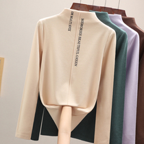  Semi-high-neck bottoming shirt womens autumn and winter spring and autumn all-match 2020 new German velvet black inner long-sleeved t-shirt top tide