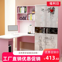 Wardrobe with desk combination Corner Childrens bedroom Home room Bookshelf Writing desk integrated table Computer table