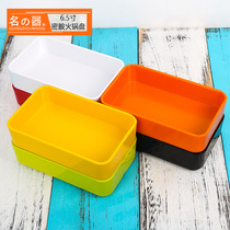 Color imitation porcelain dinner plate plastic barbecue plate rectangular dish buffet plate Korean hot pot plate household dish