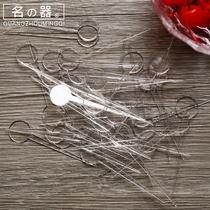 Fruit fork set Creative disposable fruit fork Household small fork Plastic fruit sign fruit transparent round head fruit fork