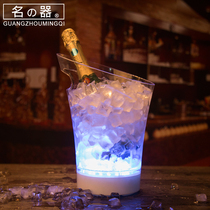 Name oblique mouth Acrylic luminous ice bucket Plastic bar luminous ice bucket Champagne bucket Beer ice bucket Charging ice bucket
