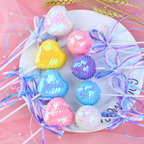 Bow pearl sequin ball cake decoration plug-in Birthday party creative dessert table Fish scale round ball ball plug-in