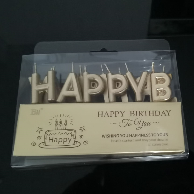 golden letters birthday candle silver hphb happy non smoking champagne cake candle party decoration decoration