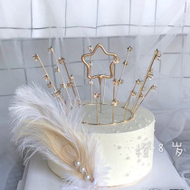 Queen Crown Cake Decoration Ornaments Adult Children Net Red Star Birthday Plug-in Wedding Pearl Crown