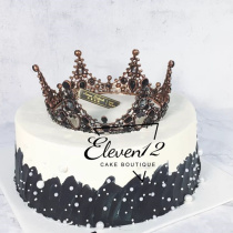 Black vintage diamond crown cake decoration adult queen goddess pearl birthday ornament Crown baking headdress