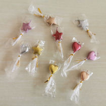 Gold Love Birthday Cake Candle Gilded Star Heart shaped Multicolored Candle Five-pointed Star Smoke-free cake decorative Candle