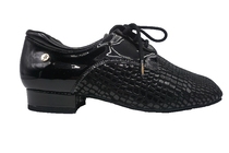 British ADS Waltz Mens Morden Dance Shoes Straight bottom Dance Shoes Import Black Soft Lacquer Leather A4018