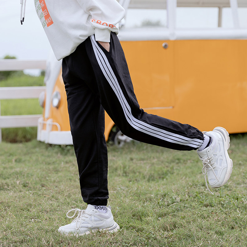 Girl Sports Pants 2020 New Spring Autumn Slim Fit Black Sweatpants Children Pure Cotton Autumn Fit Pants Big Kid Trousers