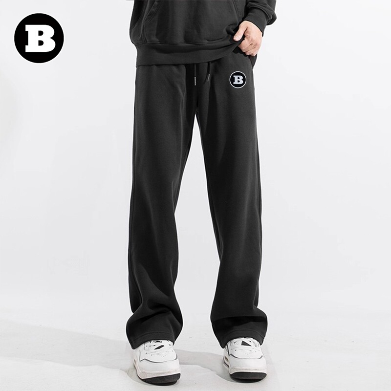German Barbus Men's Knit Pants 2026 New Straight-Leg Pants Men's Outdoor Sports Black Long Sweatpants Trendy