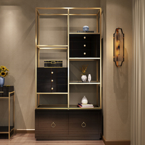  Light luxury Modern minimalist postmodern minimalist wine cabinet Gold-plated floor-to-ceiling bookcase Multi-layer bookshelf combination stainless steel bookcase