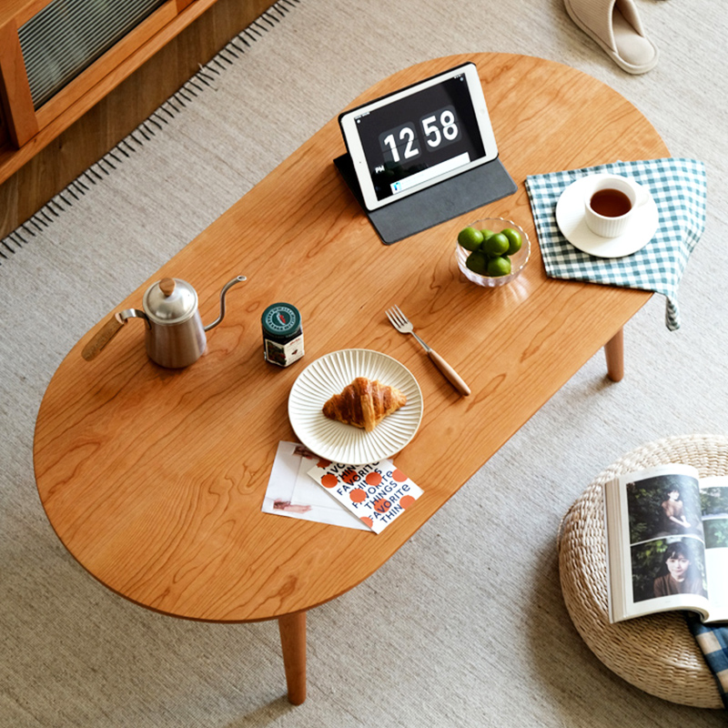 Nordic solid wood coffee table small apartment living room Japanese-style log cherry wood furniture oak simple coffee table home tea table