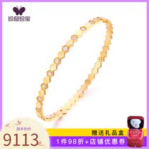 Treasures 18K rose gold hive bracelet real diamond ladies color gold bracelet thin new 750 simple non