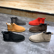 Cotton shoes mens winter thickened warm mens foot pedal snowy cotton boots 100 hitch fashion plus suede to help Martin boots