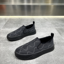 Cotton shoes mens winter 2022 new gush warm one foot pedal sloth shoes 100 hitch soft bottom casual shoes mens board shoes