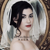 Classic New Bride wedding veil short style travel satin edging double-layer high-end headdress versatile