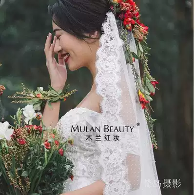 New lace bridal veil dot net soft yarn photography photo bridal wedding veil