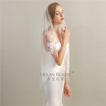 2020 new single-layer Bride wedding veil minimalist short travel photo veil soft Veils