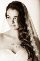 New eyelash lace lace veil bridal wedding dress short veil long three meters lace tailing soft veil