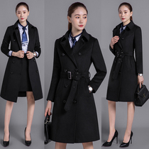 Professional clothing woolen coat womens woolen coat small man long sales department beauty salon jewelry shop overalls