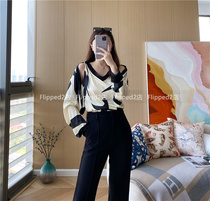 Flipped arts ambience ~ designer line y ~ t shawl type fake two long sleeves shirt 210715