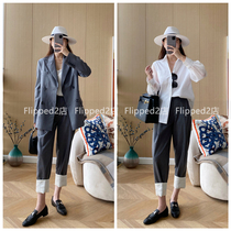 Flipped Neutral Advanced Sensory Experience E*d Pure Zhen Early Autumn New Products Wool Suit Flipping Sidepants 210731