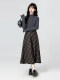 Retro plaid high-waisted skirt for women autumn and winter 2026 new autumn design plaid A-line mid-length skirt