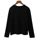 Весенняя черная осенняя футболка, цветной хлопковый приятный телу лонгслив, свободный крой, в корейском стиле