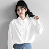 Весенняя дизайнерская белая рубашка для школьников, тренд сезона