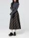 Retro plaid high-waisted skirt for women autumn and winter 2026 new autumn design plaid A-line mid-length skirt