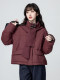 Red Stand-Up Collar down Jacket for Women, Winter 2026 New Style, Plaid Patchwork, Warm Puffer Jacket, Short Top