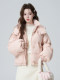 Pink Hooded down Jacket for Women, Winter 2026 New Style, White Duck Down, Thickened Puffer Jacket, Short Top
