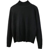 孜索 Демисезонный черный зимний базовый приятный телу трикотажный свитер, увеличенная толщина, высокий воротник