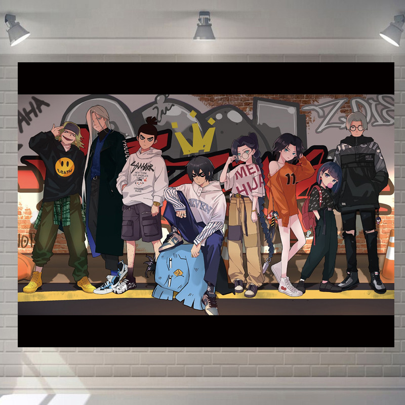 Assassin five six seven hanging cloth tide brand anime background cloth net red bedside bedroom bedroom canvas wall decoration wall fabric