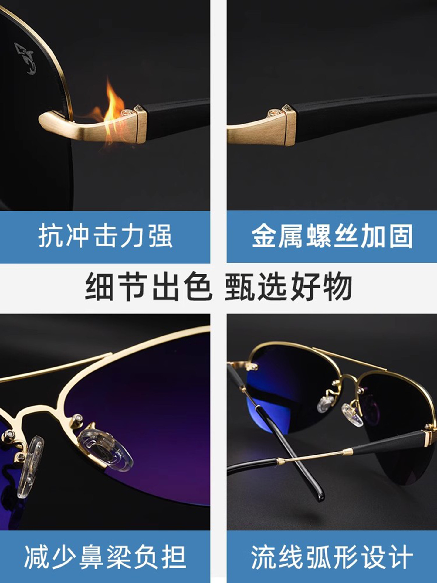 Cook Shark Sunglasses Polarized Aviator Sunglasses for Men and Women, Special for Driving, Trendy Toad Glasses