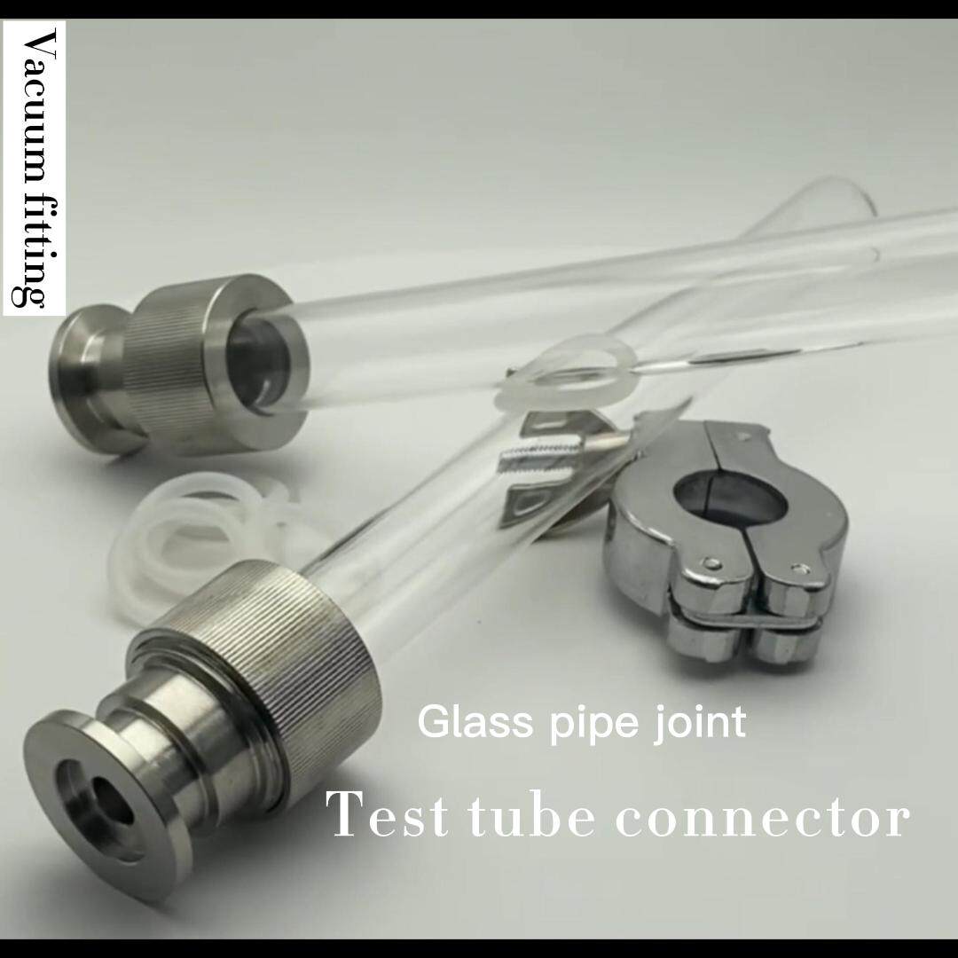 Stainless steel KF25 vacuum glass tube joint Vacuum quartz tube sealing joint Vacuum test tube sealing stopper