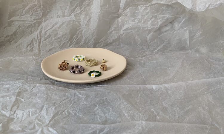 Nah mua 2 tặng 1 hoa ylyl nhỏ handmade dễ thương vui nhộn đính hạt hoa dại màu - Nhẫn nhẫn kim cương tự nhiên