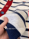 Contrast color retro striped cardigan sweater jacket for women autumn new cartoon Korean style versatile slimming sweater top