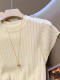 Twist Hollow-Out Korean Style Knitted Short-Sleeve Women's Spring and Summer High-End Design Base Shirt Round Neck T-Shirt Thin Top