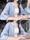 French-Style Blue Long-Sleeved Shirt for Women, Summer New Popular Style, Loose, Lazy Style, Casual Sun Protection Shirt Jacket