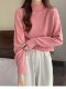 Half-Turtleneck Soft Sweater for Women, New Autumn and Winter Style, Versatile Pullover for Petite Figures, Knitted Base Layer, Loose Top