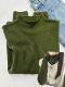 Vintage Green Unique and Beautiful Base Layer Sweater for Women, Autumn and Winter Warm Knit Inner Layer with Stand Collar, Soft and Trendy Top